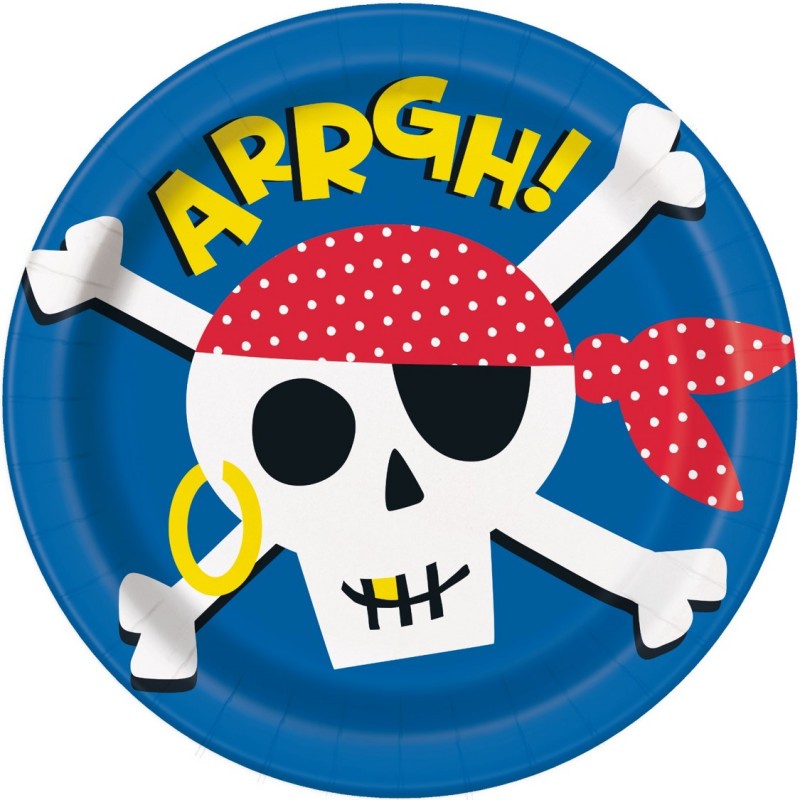 PIRATE PARTY DECORATIONS, 6 x Plates