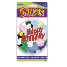 Load image into Gallery viewer, Happy Birthday Farm Animals Foil Balloon 18"