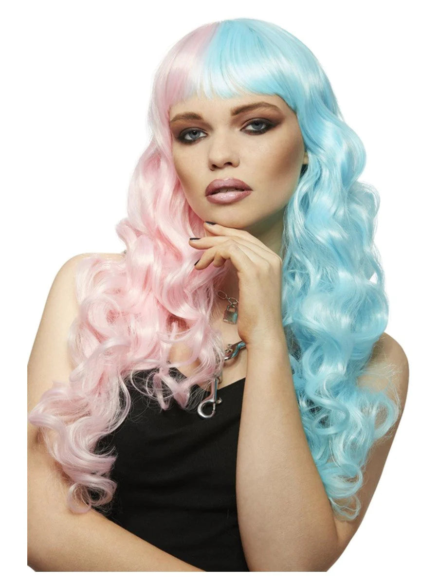 Manic Panic® Cotton Candy Angel™ Siren Wig Long Curled Ends with Fringe Heat Styleable