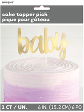 Load image into Gallery viewer, 6" Baby Cake Topper Gold