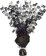 Load image into Gallery viewer, Black & Silver 60th Balloon Weight Center Piece