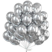 Load image into Gallery viewer, Silver Glossy Balloons 12" - 50pcs