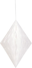 Load image into Gallery viewer, Tissue Paper Diamond Honeycomb Decoration, White, 35 cm
