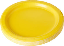 Load image into Gallery viewer, Bright Yellow Solid Round 9" FSC Dinner Plates, 16ct