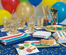 Load image into Gallery viewer, Foil Party Diamond Striped Appetizer Plates, 8ct