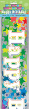 Load image into Gallery viewer, Happy Birthday Foil Banner with Rainbow Stars 17 38 - 2.7m