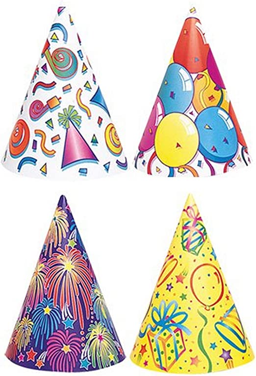 Assorted Design Party Hats Pack of 8 PartyTime Malta
