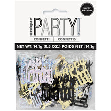 Load image into Gallery viewer, Birthday Black Glitz Happy Birthday Confetti, .5oz