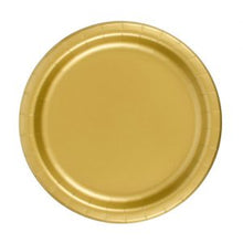 Load image into Gallery viewer, Matte Gold Solid Round 7" FSC Dessert Plates, 20ct