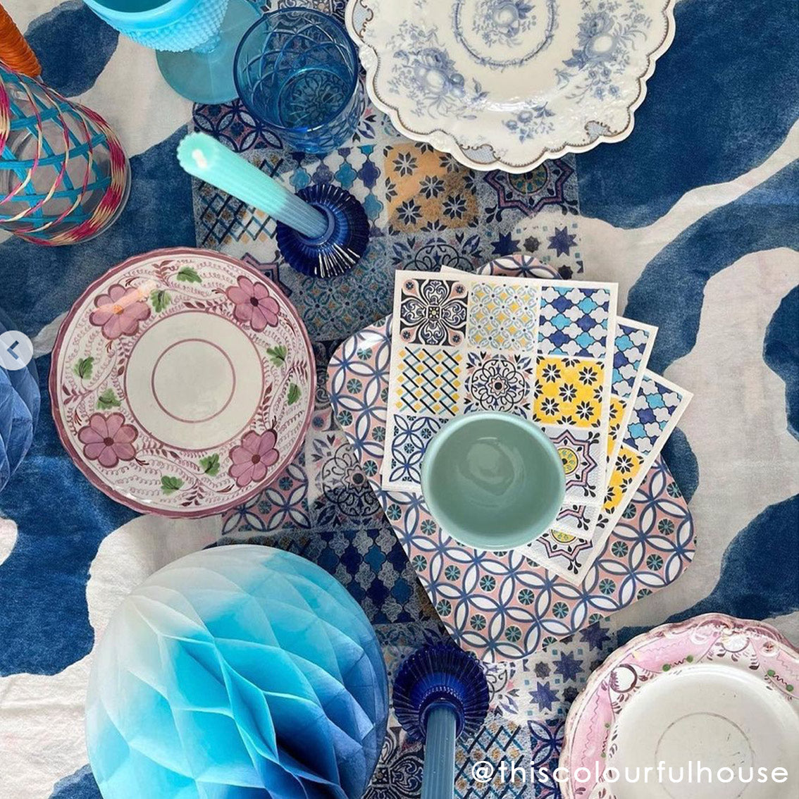 Souk Blue Paper Napkins 20 Pack PartyTime Malta