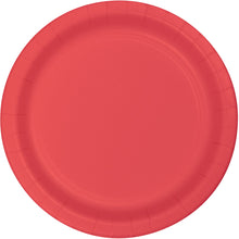 Load image into Gallery viewer, Deep Coral Solid Round 9" Dinner Plates, 16ct