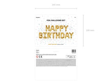 Load image into Gallery viewer, Gold Happy Birthday Foil Letter Balloon Banner Kit