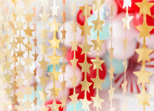 Load image into Gallery viewer, Gold Foil Star Shimmer Curtain Backdrop