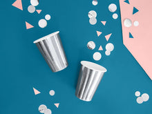 Load image into Gallery viewer, Silver Foil Paper Cups 220ml / 355ml