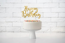 Load image into Gallery viewer, Gold Happy Birthday Cake Topper -22.5cm