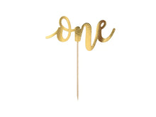 Load image into Gallery viewer, Age One Gold Foiled Cake Topper