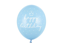 Load image into Gallery viewer, Happy Birthday Baby Blue Latex Balloons - 6ct