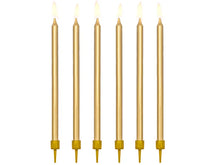 Load image into Gallery viewer, Gold Birthday Candles 12.5cm - 12ct