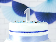 Load image into Gallery viewer, Silver Glitter Birthday Candle Number 1