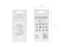 Load image into Gallery viewer, Silver Glitter Birthday Candle Number 3