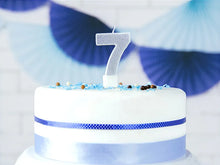 Load image into Gallery viewer, Silver Glitter Birthday Candle Number 7
