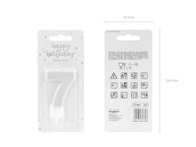 Load image into Gallery viewer, Silver Glitter Birthday Candle Number 7