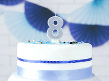 Load image into Gallery viewer, Silver Glitter Birthday Candle Number 8