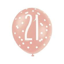 Load image into Gallery viewer, 12" Rose Gold & Pearl Latex Balloons 21 - 6ct
