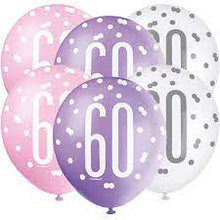 Load image into Gallery viewer, 12" Glitz Petal Pink, Spring Lavender, & White Latex Balloons 60 - 6ct