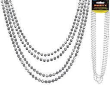 Load image into Gallery viewer, Silver Metallic Bead Necklaces 32", 4ct