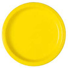 Load image into Gallery viewer, Bright Yellow Solid Round 7" FSC Dessert Plates - 20ct