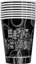 Load image into Gallery viewer, 9oz Prism Glitz Black Birthday Paper Cups - 8pcs