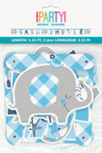 Load image into Gallery viewer, Blue Checkered Elephant Jointed Banner - 1.82m