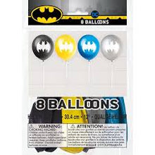Load image into Gallery viewer, Batman Emblem 12in Latex Balloons - 8ct