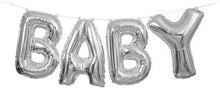 Load image into Gallery viewer, Silver Baby Foil Letter Balloon Banner Kit, 14"