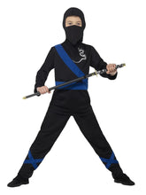 Load image into Gallery viewer, Ninja Assassin Costume, Black & Blue