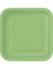 Load image into Gallery viewer, Lime Green Solid Square 9" FSC Dinner Plates, 14ct