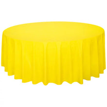 Load image into Gallery viewer, Bright Yellow Solid Round Plastic Table Cover, 84"