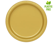 Load image into Gallery viewer, Matte Gold Solid Round 9"FSC Dinner Plates, 16ct