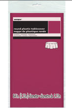 Load image into Gallery viewer, Burgandy Round Plastic Tablecover - 84"
