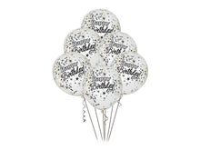 Load image into Gallery viewer, Glittering Birthday Clear Latex Balloons with Confetti 12"