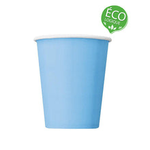 Load image into Gallery viewer, Powder Blue Solid 9oz FSC Paper Cups, 14ct