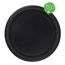 Load image into Gallery viewer, Black Solid Round 9"FSC Dinner Plates, 16ct