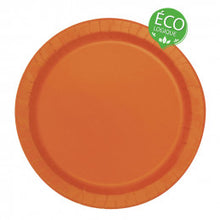 Load image into Gallery viewer, Pumpkin Orange Solid Round 9" FSC Dinner Plates, 16ct