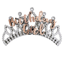 Load image into Gallery viewer, Birthday Girl" Silver & Rose Gold Tiara