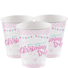 Load image into Gallery viewer, Christening Day Pink Paper Cups (8pk)