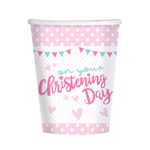 Load image into Gallery viewer, Christening Day Pink Paper Cups (8pk)
