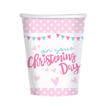 Load image into Gallery viewer, Christening Day Pink Paper Cups (8pk)