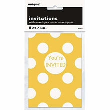 Load image into Gallery viewer, Yellow &amp; White Polka Dot Card Invitations
