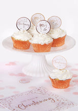 Load image into Gallery viewer, Pink On Your Christening Cupcake Toppers